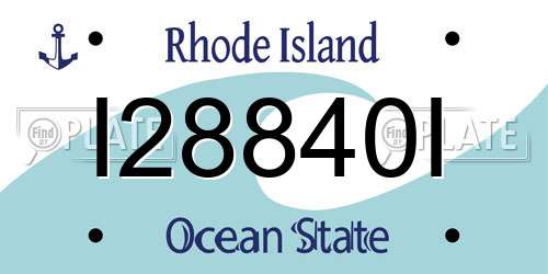 I28840I Rhode Island License Plate