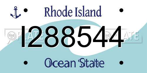 I288544 Rhode Island License Plate
