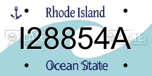 I28854A Rhode Island License Plate