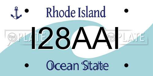 I28AAI Rhode Island License Plate
