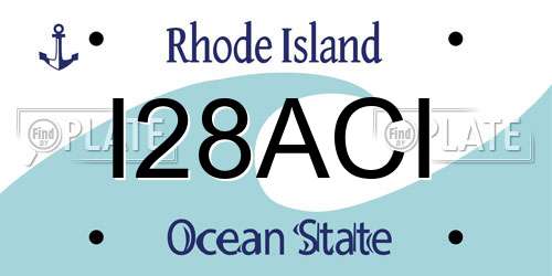 I28ACI Rhode Island License Plate