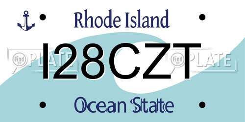 I28CZT Rhode Island License Plate