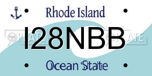I28NBB Rhode Island License Plate