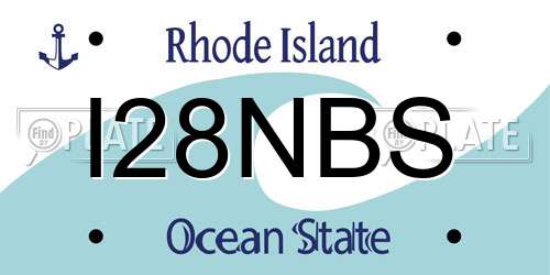 I28NBS Rhode Island License Plate