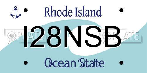 I28NSB Rhode Island License Plate