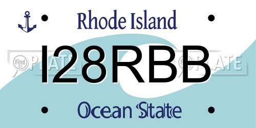 I28RBB Rhode Island License Plate