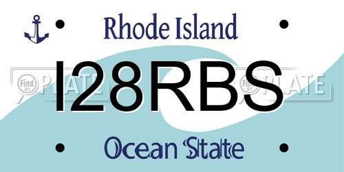 I28RBS Rhode Island License Plate