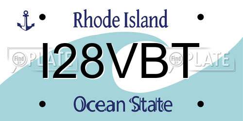 I28VBT Rhode Island License Plate