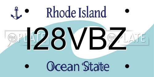 I28VBZ Rhode Island License Plate