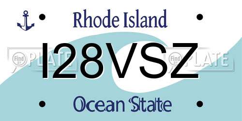 I28VSZ Rhode Island License Plate