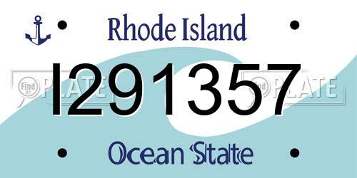 I291357 Rhode Island License Plate