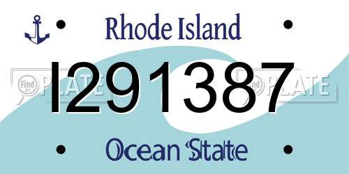 I291387 Rhode Island License Plate