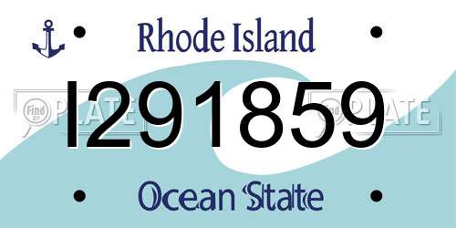 I291859 Rhode Island License Plate