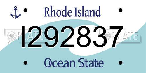 I292837 Rhode Island License Plate