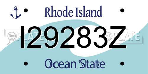I29283Z Rhode Island License Plate