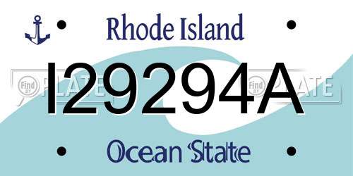I29294A Rhode Island License Plate