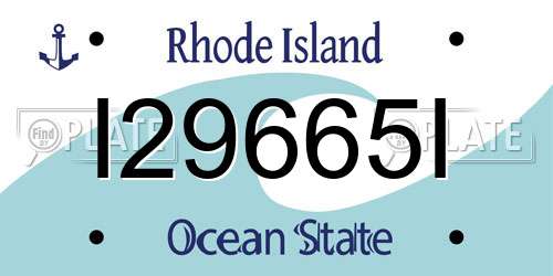I29665I Rhode Island License Plate