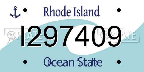 I297409 Rhode Island License Plate