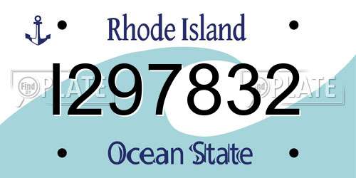 I297832 Rhode Island License Plate