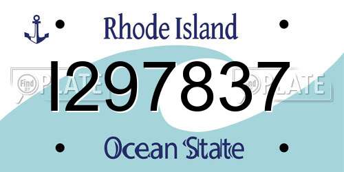 I297837 Rhode Island License Plate