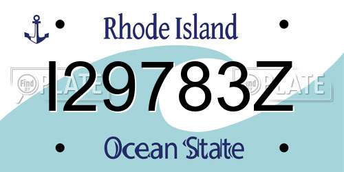 I29783Z Rhode Island License Plate