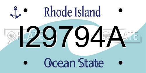 I29794A Rhode Island License Plate