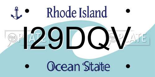 I29DQV Rhode Island License Plate
