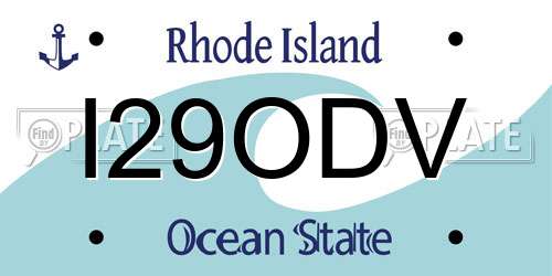 I29ODV Rhode Island License Plate