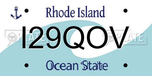 I29QOV Rhode Island License Plate