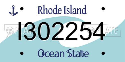 I302254 Rhode Island License Plate