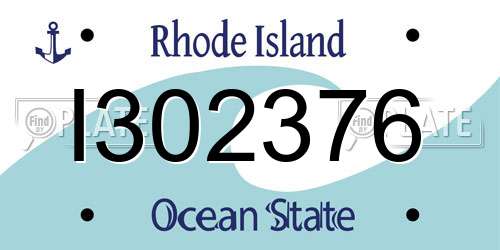 I302376 Rhode Island License Plate