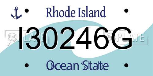 I30246G Rhode Island License Plate