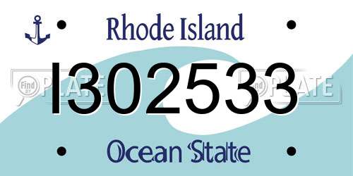 I302533 Rhode Island License Plate