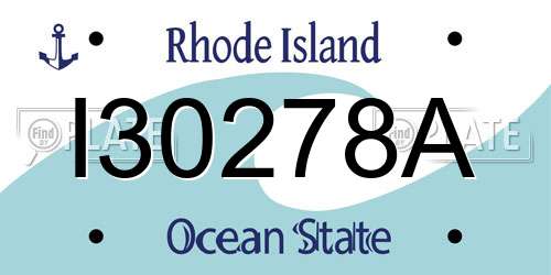 I30278A Rhode Island License Plate