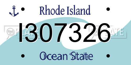 I307326 Rhode Island License Plate