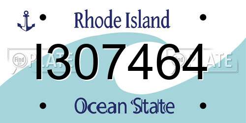 I307464 Rhode Island License Plate