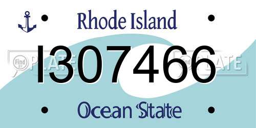 I307466 Rhode Island License Plate
