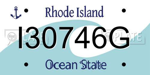 I30746G Rhode Island License Plate