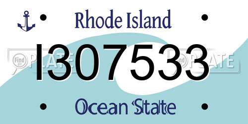 I307533 Rhode Island License Plate