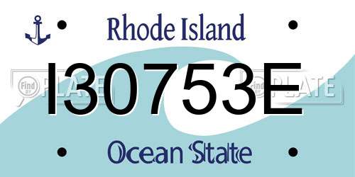 I30753E Rhode Island License Plate