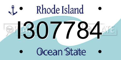 I307784 Rhode Island License Plate