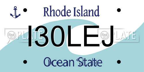 I30LEJ Rhode Island License Plate