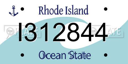 I312844 Rhode Island License Plate