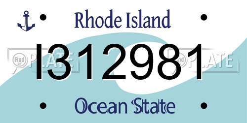 I312981 Rhode Island License Plate