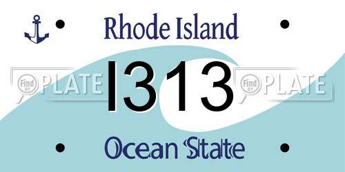I313 Rhode Island License Plate