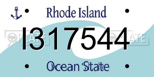 I317544 Rhode Island License Plate