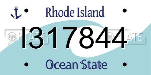 I317844 Rhode Island License Plate