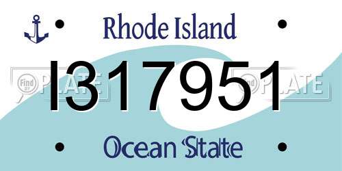 I317951 Rhode Island License Plate