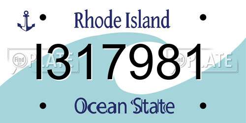 I317981 Rhode Island License Plate