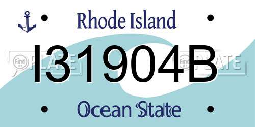 I31904B Rhode Island License Plate